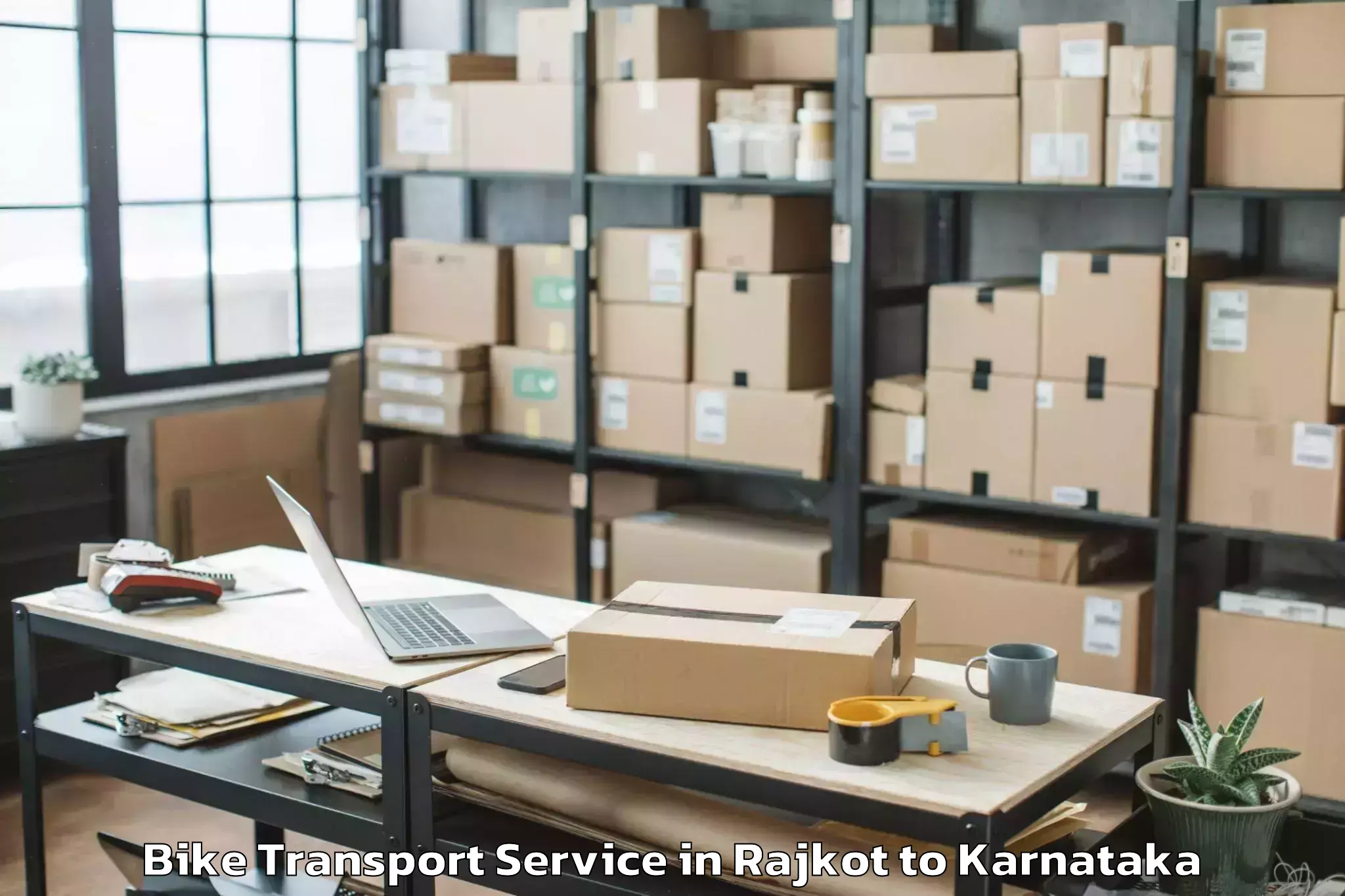 Book Rajkot to Karnataka Veterinary Animal An Bike Transport Online